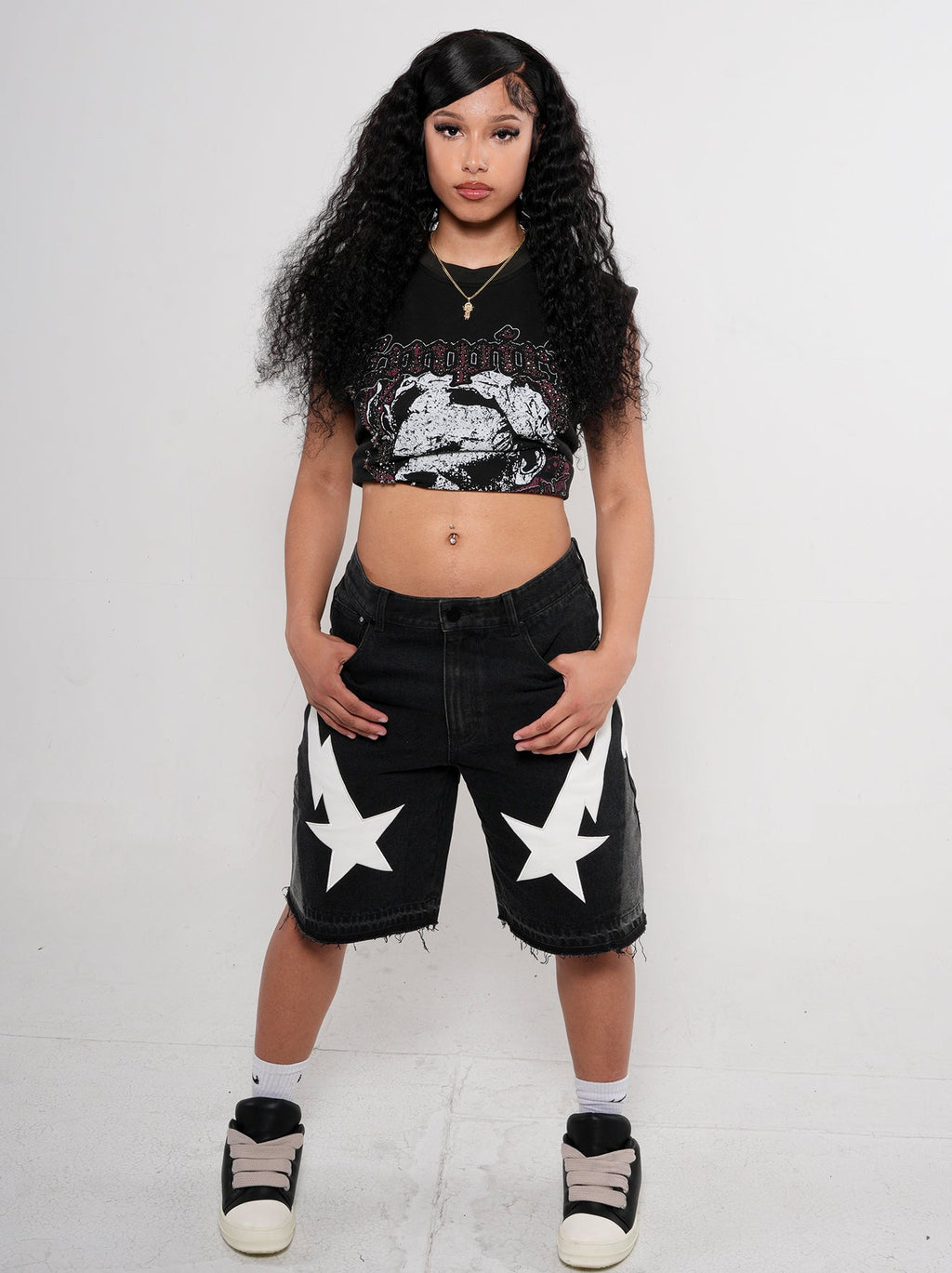 Black Denim Shorts