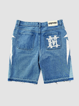 Blue "Bolt" Denim Shorts