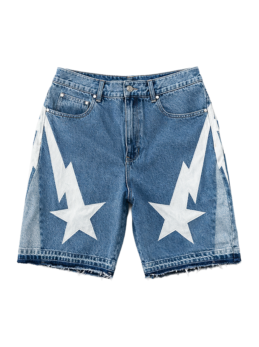 Blue "Bolt" Denim Shorts
