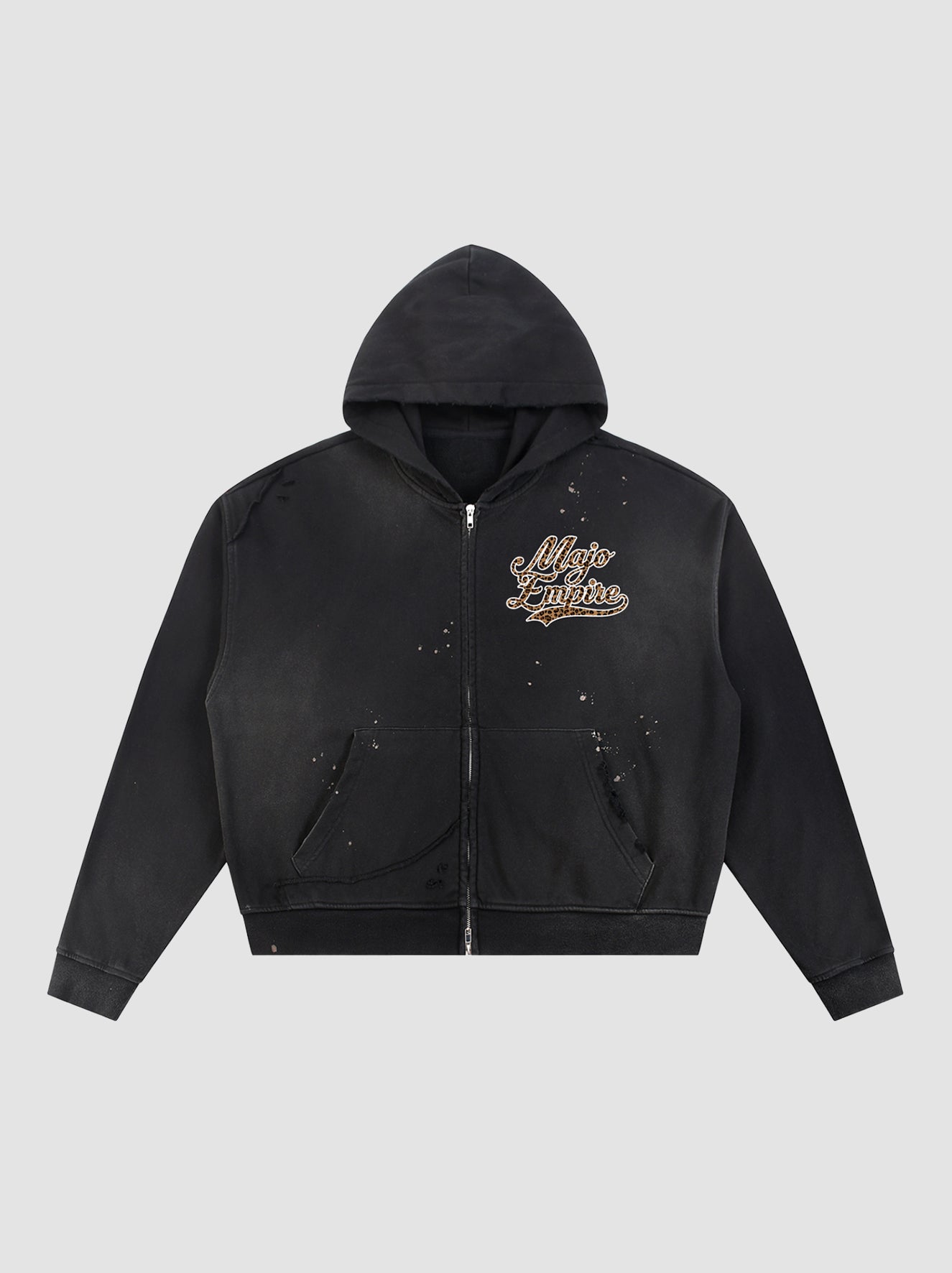 Leopard Logo Print Zipup