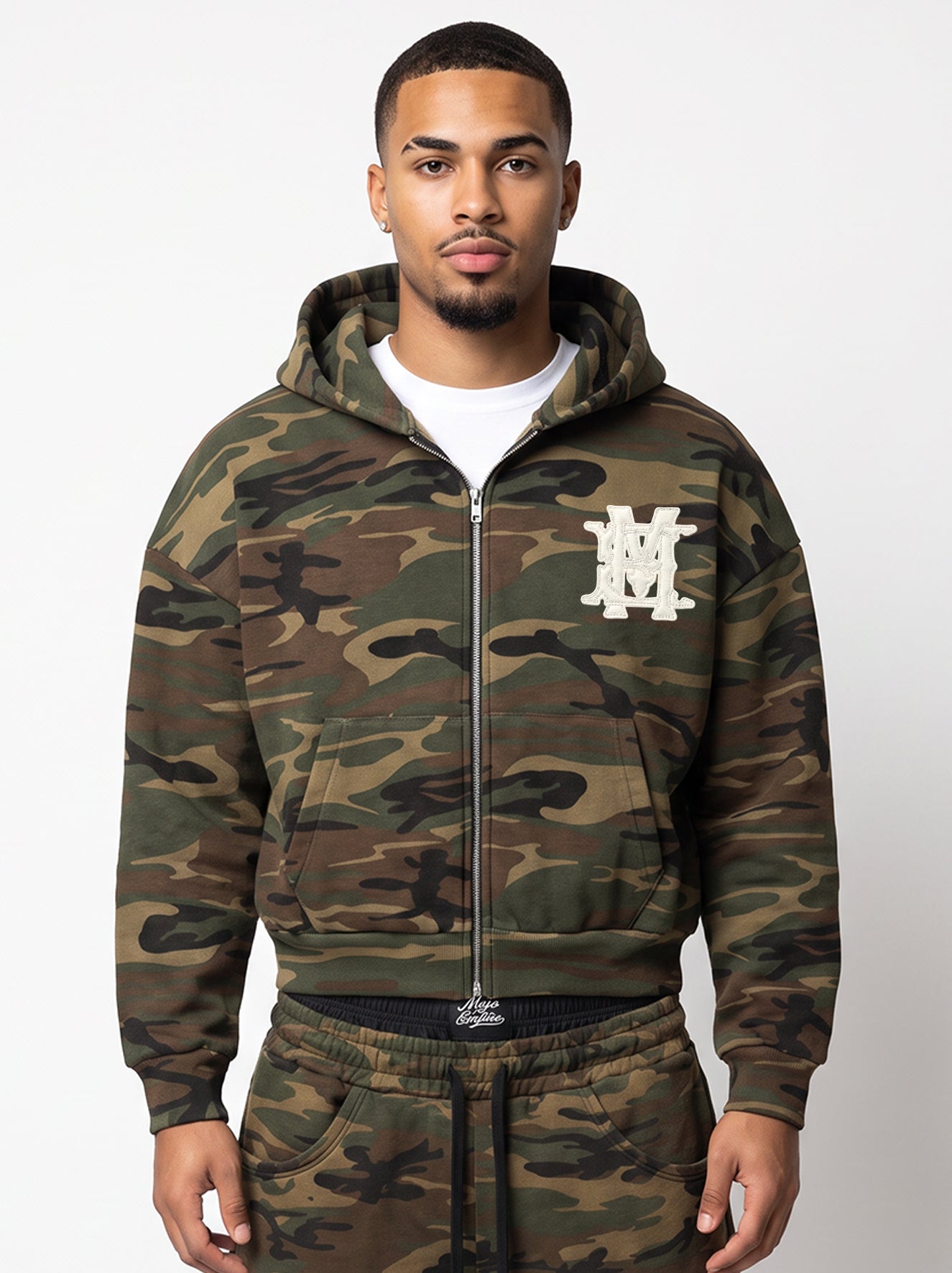 Leather Camo Hoodie
