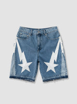 Blue "Bolt" Denim Shorts