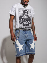 Blue "Bolt" Denim Shorts