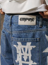 Blue "Bolt" Denim Shorts