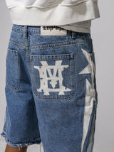 Blue "Bolt" Denim Shorts